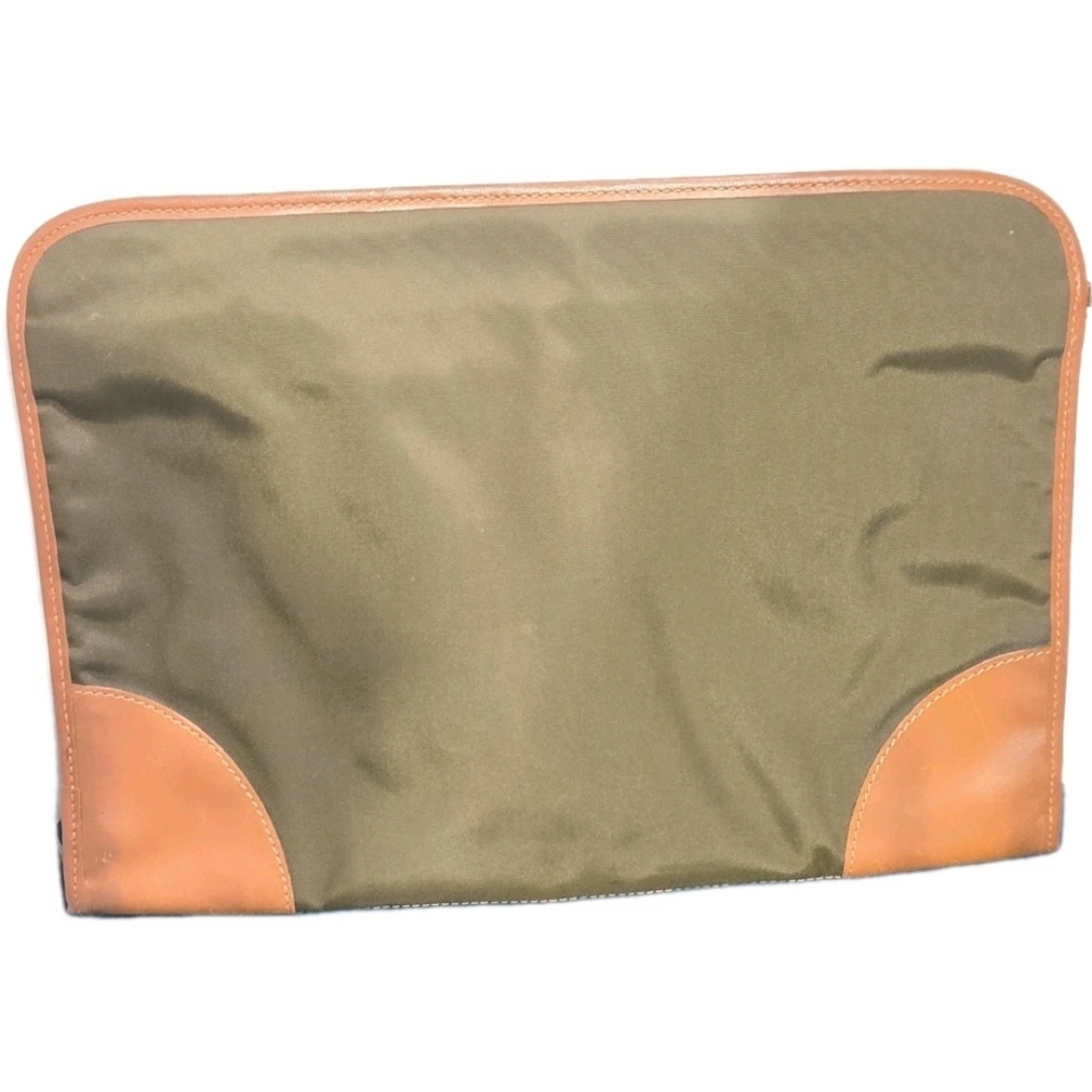 RARE Dunhill Vintage Green/Brown Canvas/Leather Portfolio Clutch (EUC) - Picture 3 of 15